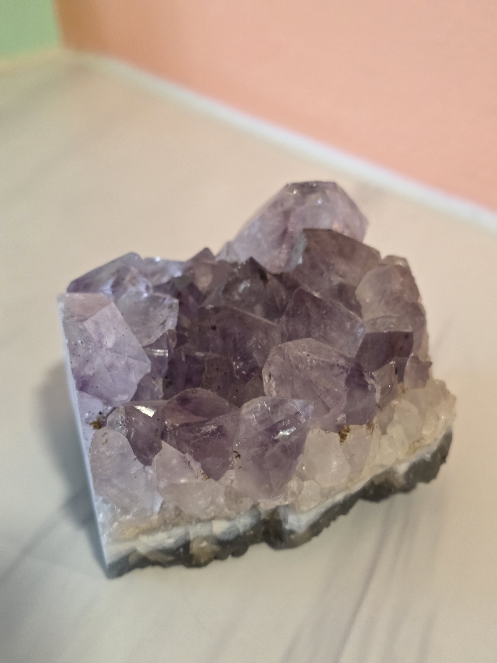 Vintage Amethyst Crystal Cluster - Purple Geode Accent